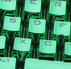 Metallic Green Electroplated Keycaps Close Left