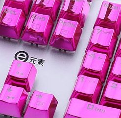 Metallic Pink Electroplated Keycaps Right