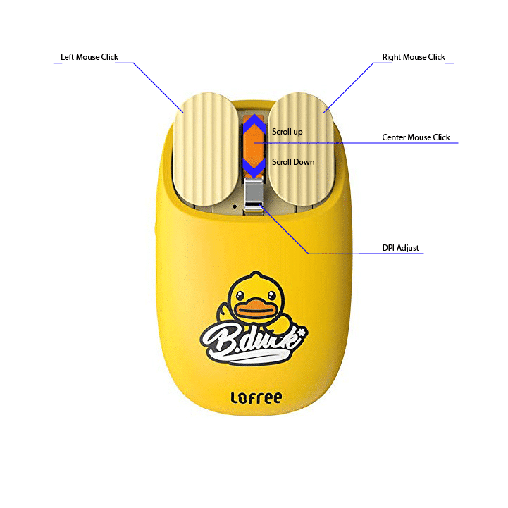 Lofree bduck wireless Mouse Instructions