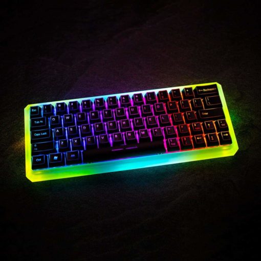 Maxkey Blue and Gray GK64s Yellow and Blue LEDs