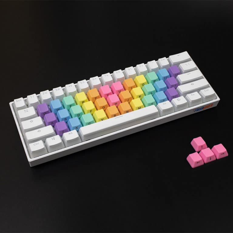 OEM Profile PBT Alpha Keycaps – Rainbow Wave Side Legends BRIGHT (37 ...