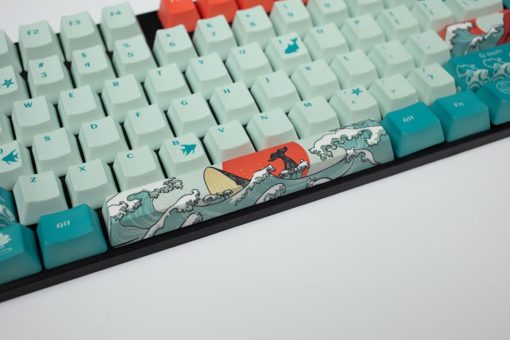 OEM Coral Sea Dye Sublimated Keycaps Space Bar close