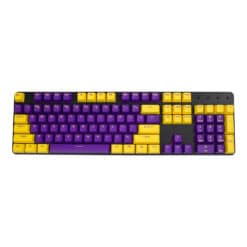 OEM Purple and Yellow Doubleshot PBT Keycaps Full