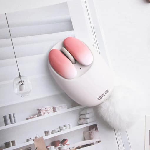 Lofree Petal Mouse Pink White Close