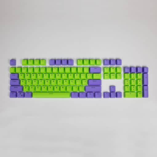 Stryker PBT Mixable Keycaps 104 key set Purple and Lime Full
