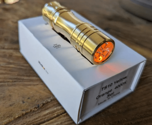 Brass Wurkkos TS10 EDC Flashlight AUX LED