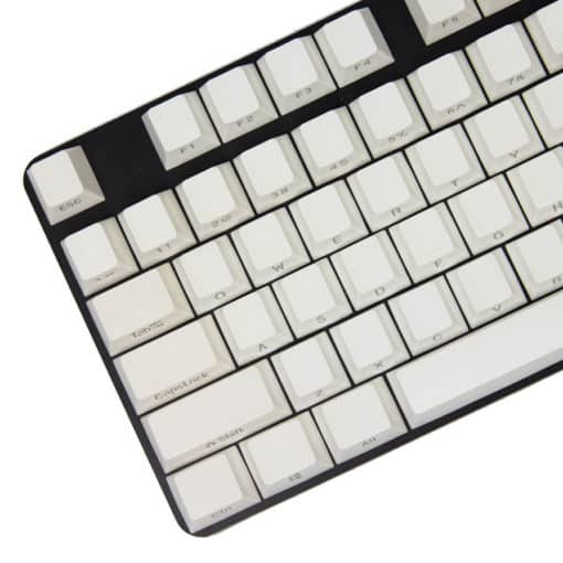 Cherry Profile White PBT Keycaps with Transparent Side Legends LED off