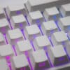 Cherry Profile White PBT Keycaps with Transparent Side Legends Main