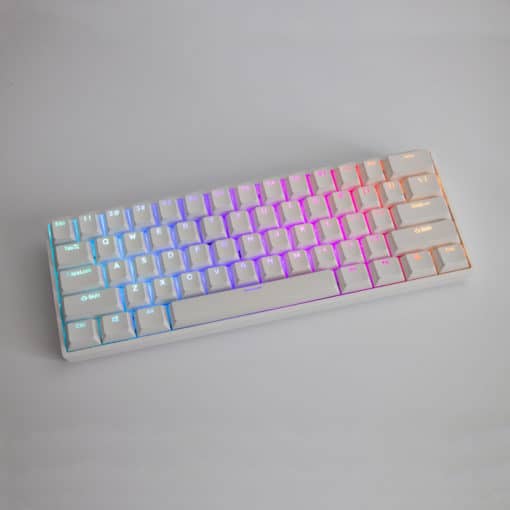 Cherry Profile White PBT Keycaps with Transparent Top Legends Keyboard